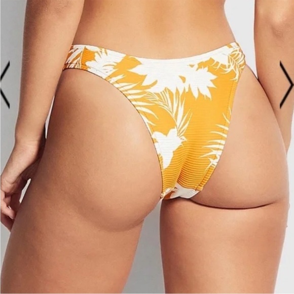 Seafolly Wild Tropics V High Cut Rio Bikini Bottom in Amber NEW Size US 8 - Picture 3 of 15